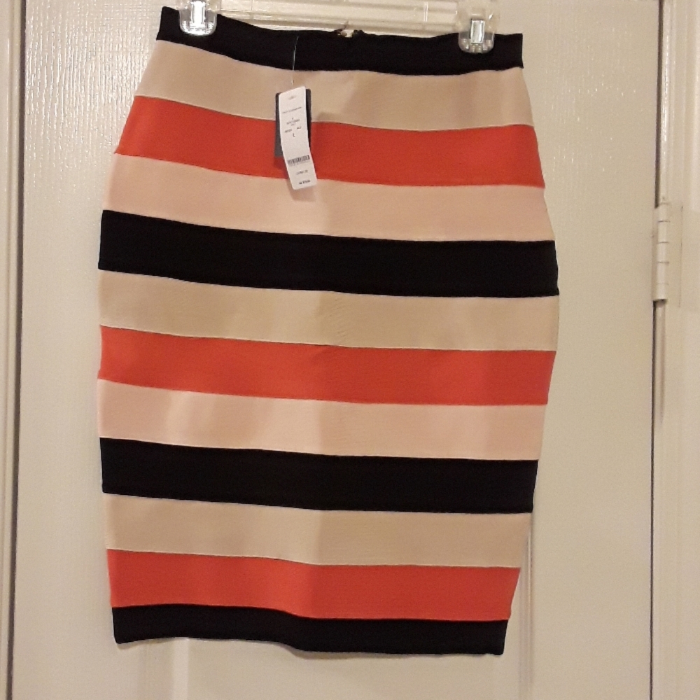 Bebe multi color bandage skirt